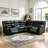 Idou 3-Piece Modern and Overstuffed Vegan Leather Manual Reclining Sectional