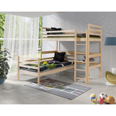 Deacon Single (3') L-Shaped Bunk Bunk Bed and Mattress