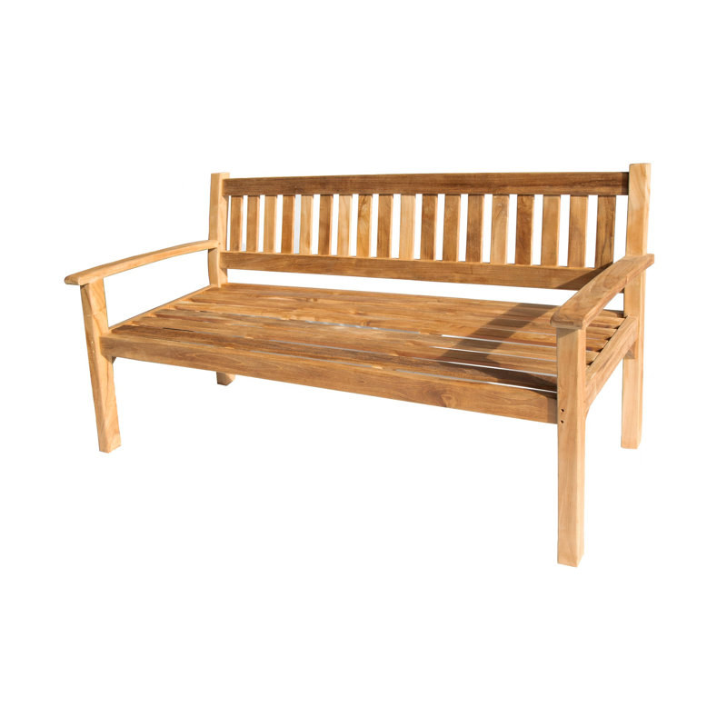 Huntington Outdoor Teak Bench, Forest Green