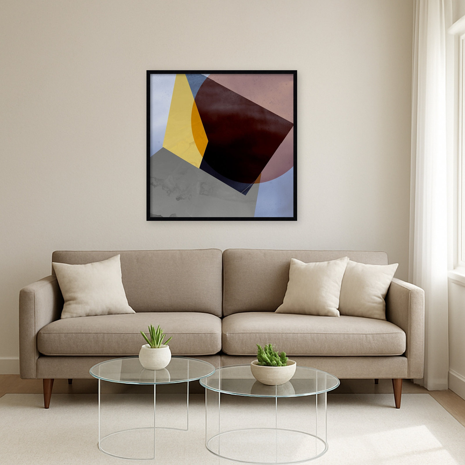 Flagler "Essentially Minimal II" Print, 33" H x 33" W, Black