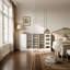 Commode 25 tiroirs avec façade en acrylique et poignées dorées - Grande commode de rangement pour la chambre à coucher