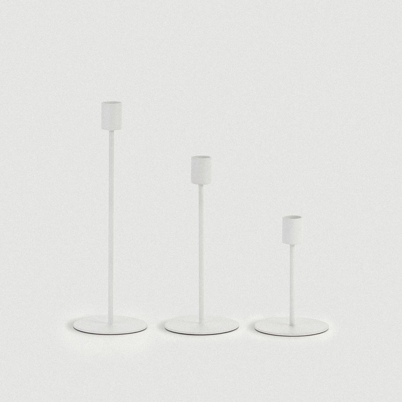 Porte-bougie Doric blanc - moyen, Medium