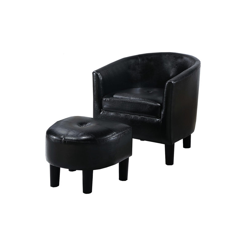 Fauteuil d'appoint noir et dossier de style, mousse de soutien, pieds en plastique, facile à intégrer dans un ressort en S contemporain rembourré, sangle, quincaillerie, parfait pour lire dans le coin de la chambre à coucher