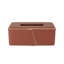 Cognac Leather Rectangle Tissue Box Cover