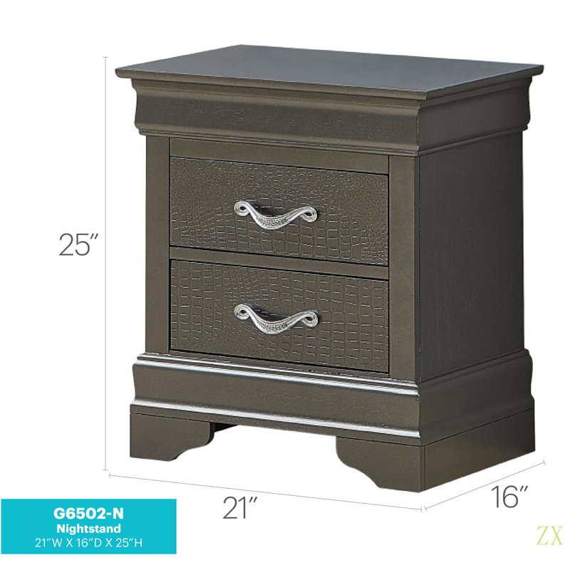 Élégante table de chevet métallique avec tiroirs, Noir