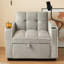 3-in-1 Velvet Accent Chairs Bed With Cup Holders - Space-saving Sleeper Chair For Small Spaces