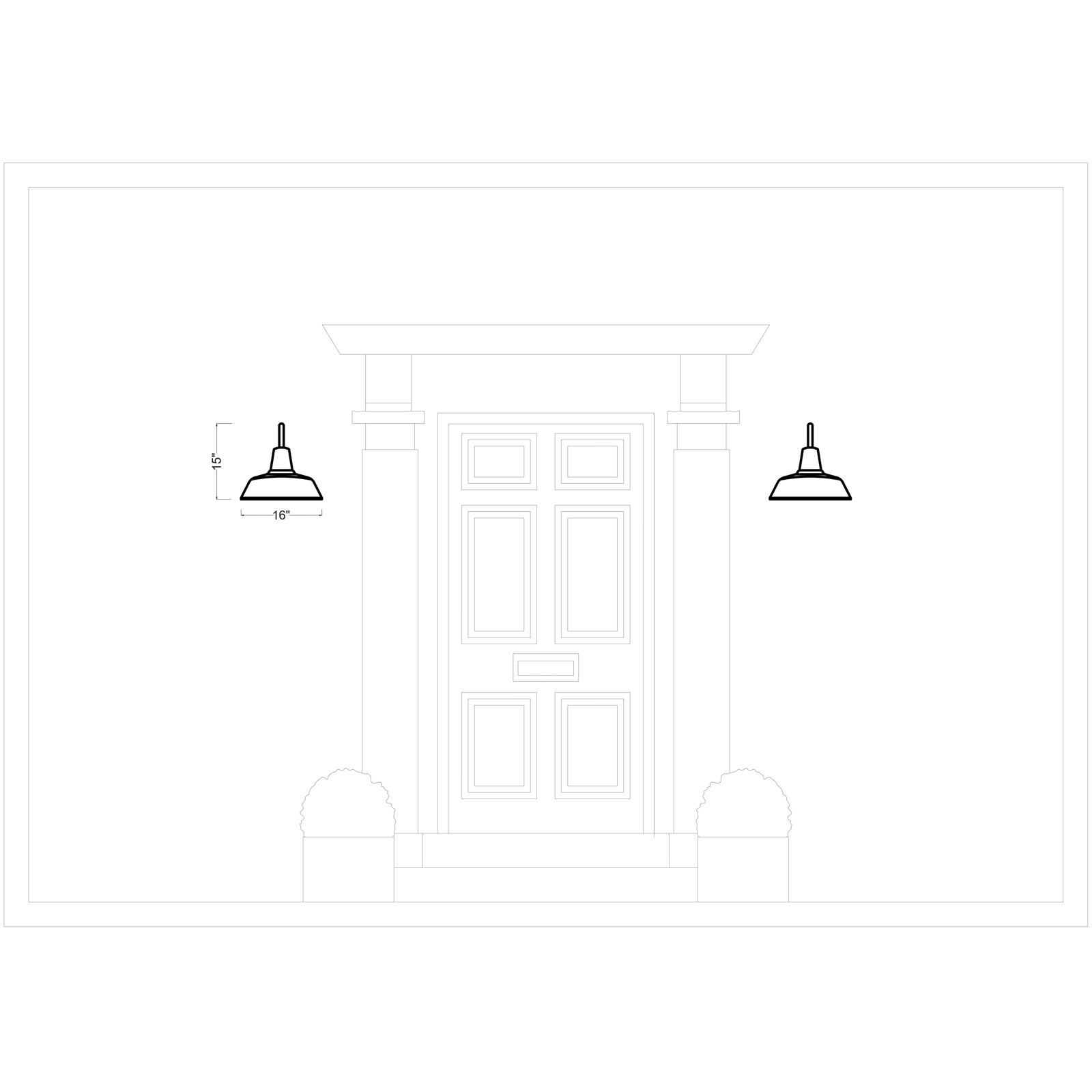 Blakeston Single Light Bell Outdoor Wall Light, 15" H x 16" W x 16" D, No, White