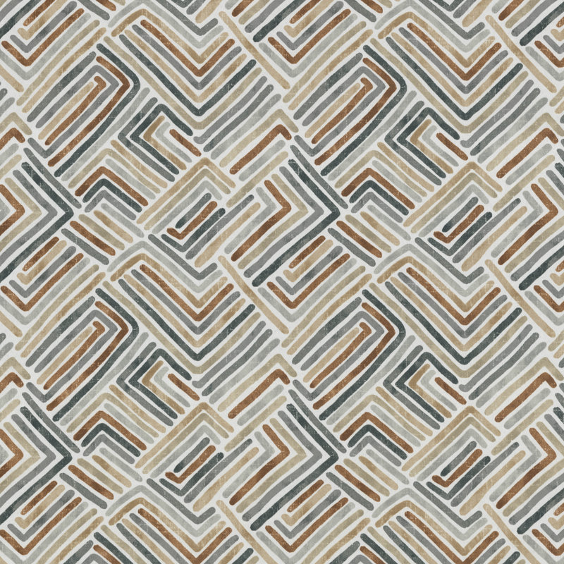 Estie Rattan Geometric Tan and Gray Outdoor Floor Pillow