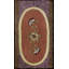 Antique Purple Color Field Floral Inlay Design Small American Folk Art Hooked Rug