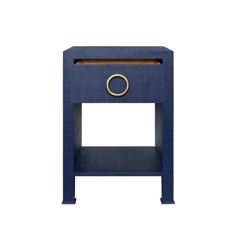 Malcolm Solid Wood End Table, Navy