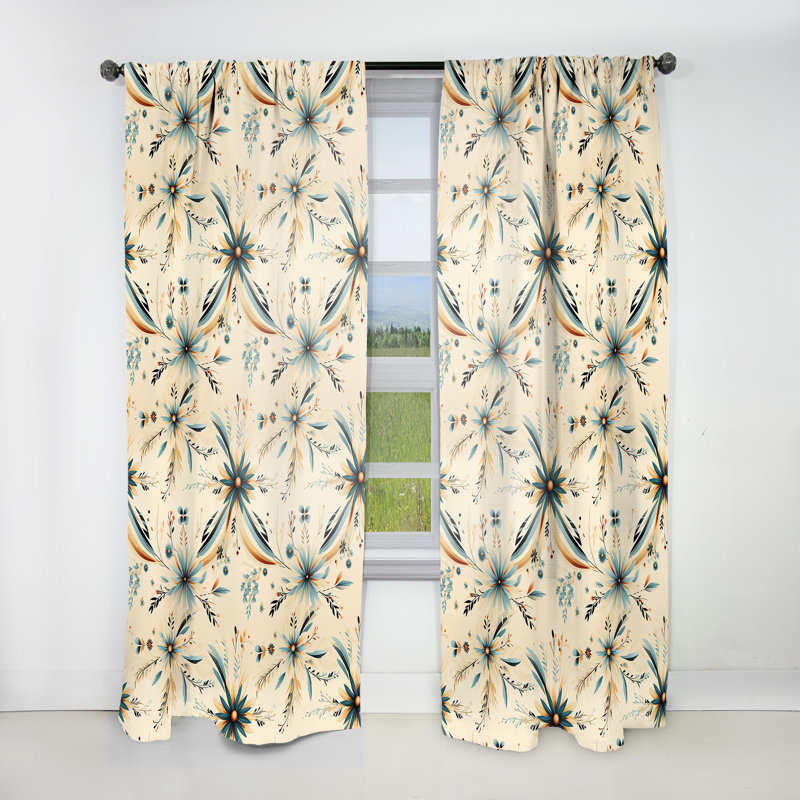 Nomadic Whispers Boho Pattern I - Abstract Curtain - Velvet Room Darkening - 1 panel, 52" W x 90" L