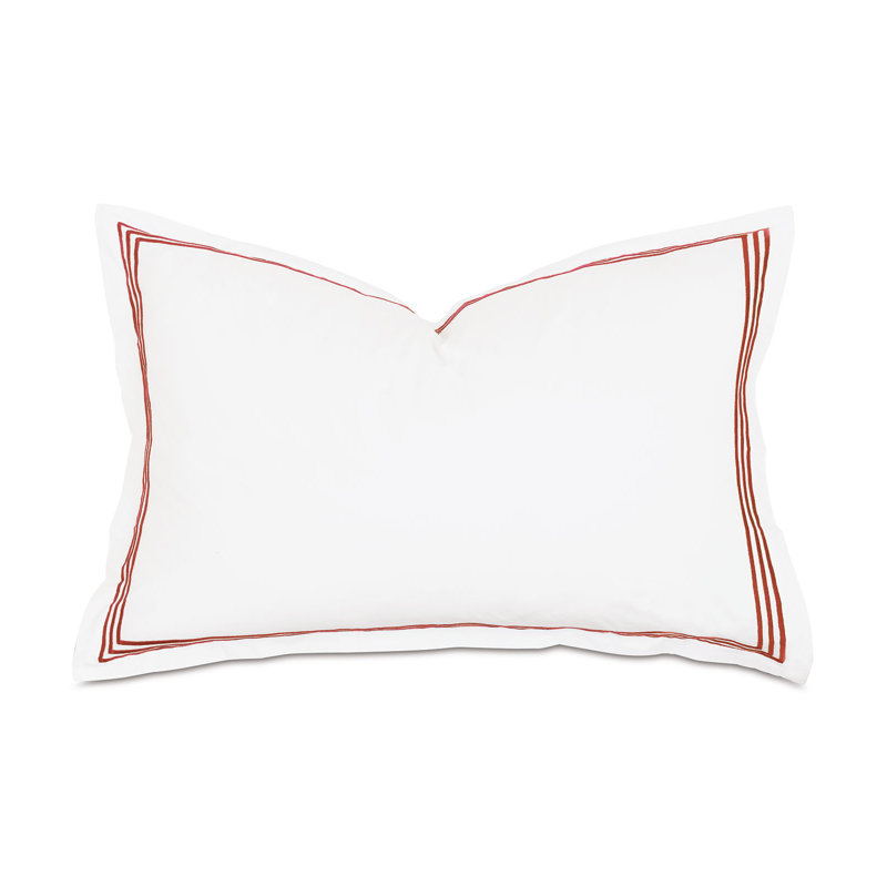 Tessa Cotton Sham Set, White/Scarlet, Queen, Multi-stripe