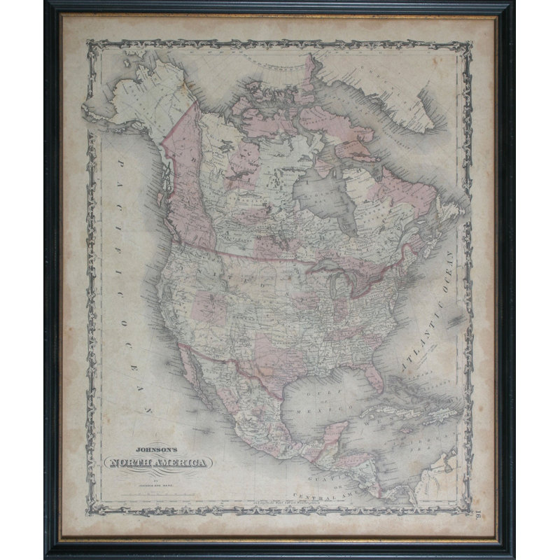 Map Of North America Print by Johnson