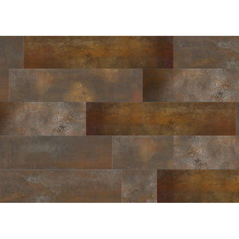 Murale pelez et collez - carreaux de terre cuite bruns, L 82 po x l 115 po