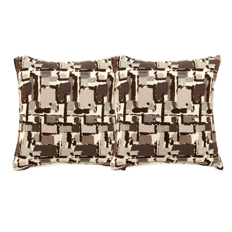 Coussin décoratif géométrique Halvorson, Brun, H 18 po x l 18 po