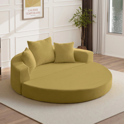 Modern Corduroy Loveseat Foldable Sofa Bed Boneless Couch For Living Room, Bedroom, Lounge
