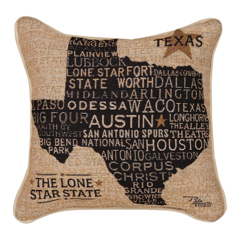 Coussin décoratif tissé manuel 17 po x 17 po Texas Woodworkers & Weavers USA