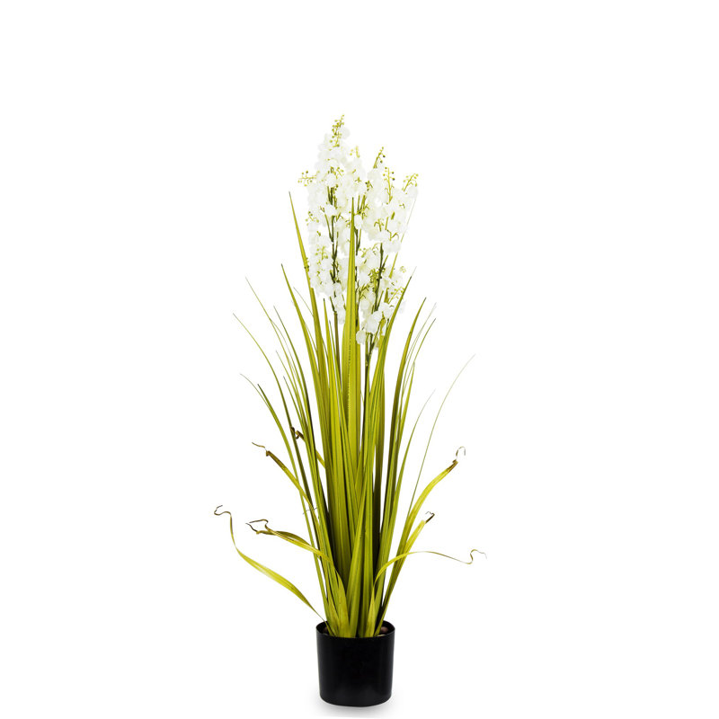 Faux Evergreen Grass in Pot, 90cm H x 40cm W x 40cm D