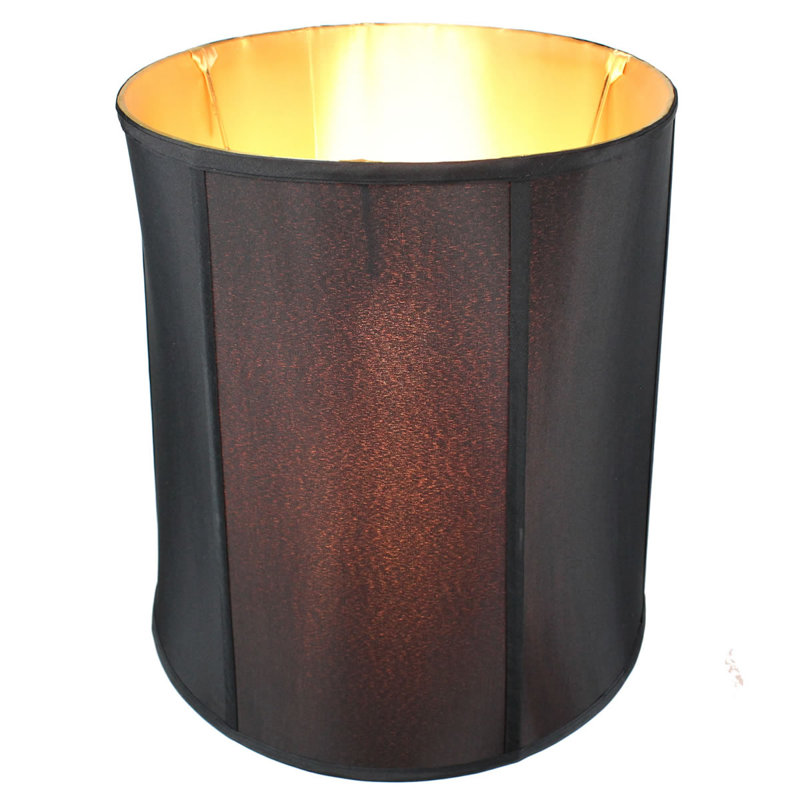 17'' H x 16'' W Silk Drum Lamp Shade, Black
