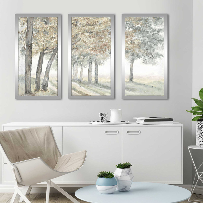 " Golden Trees " 3 - Pieces, 25.5" H x 40.5" W x 1" D