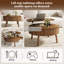 Table basse moderne à plateau relevable avec demi-plateau de rangement dissimulé en bois massif cannelé en noyer pour économiser de l'espace-813126573