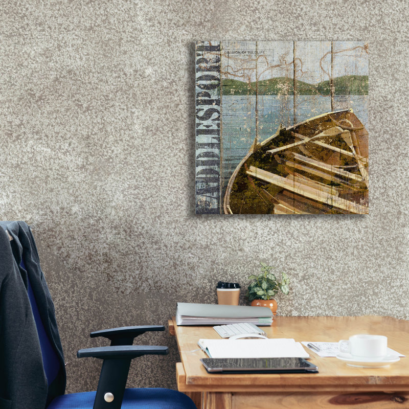 «Open Season Row Boat» par Art Licensing Studio, art mural sur toile, H 26 po x l 26 po