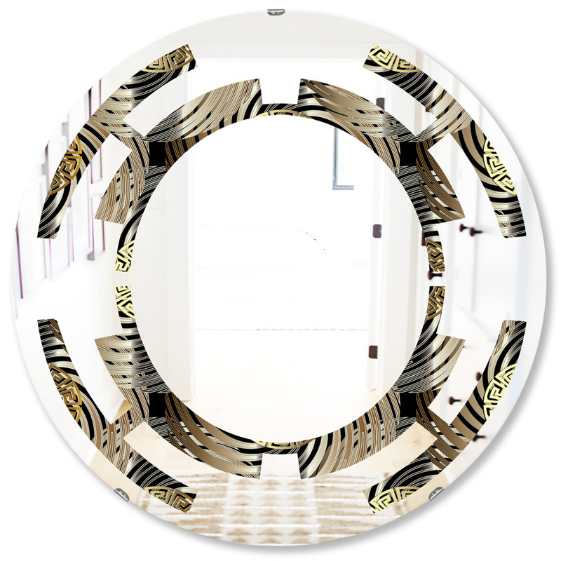 Miroir mural abstrait sans cadre éclectique, H 31,5 po x l po