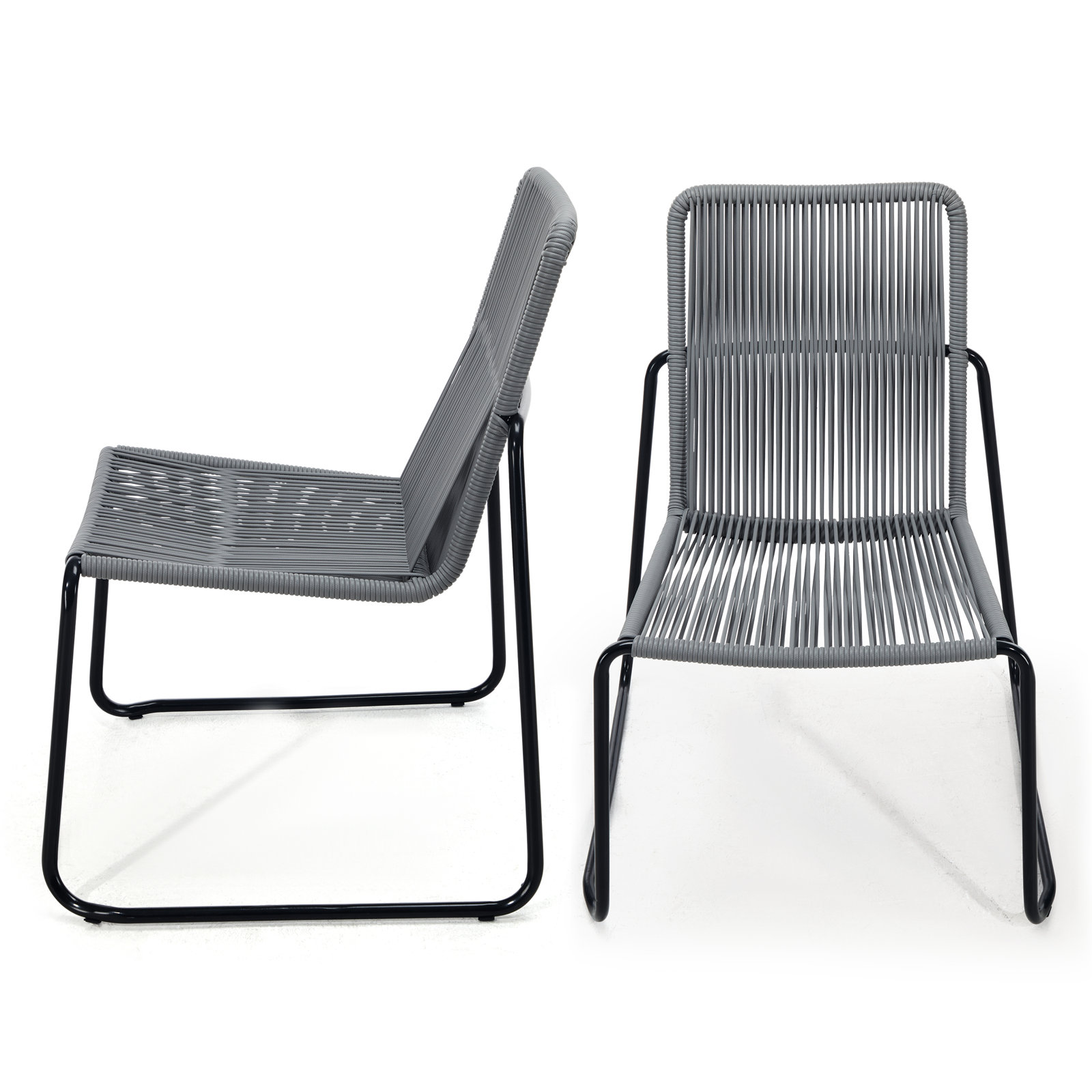 Patio Lounge Chair, Gray/Black