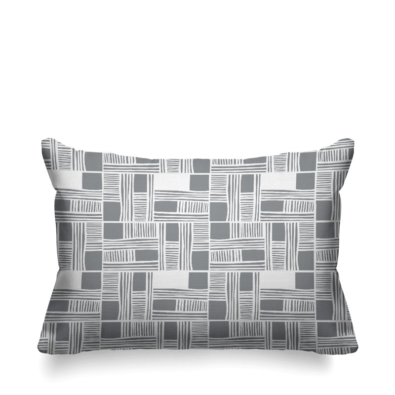 Housse et insert de coussin intérieur / extérieur Kapri, 14 po x 20 po, gris, Rectangle