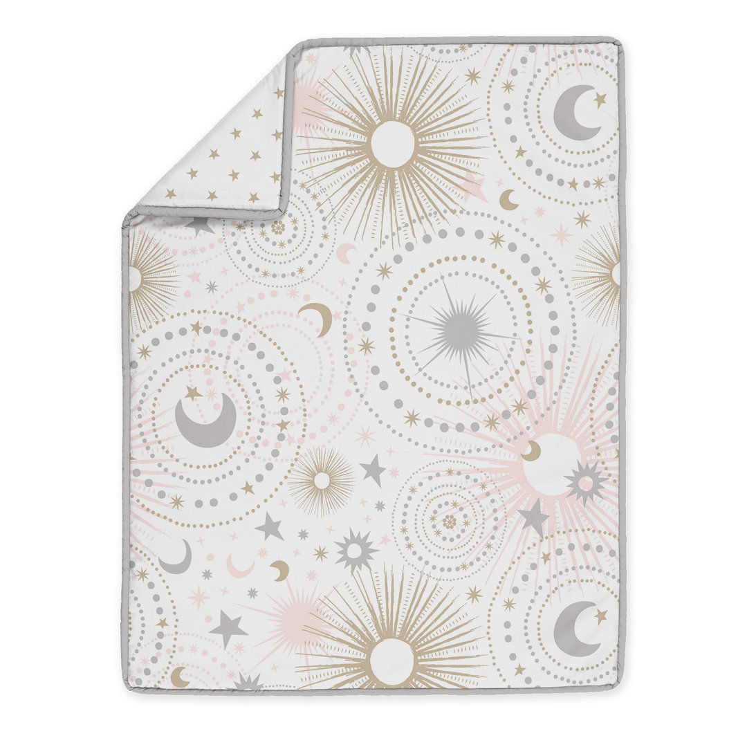 Celestial Pink and Gold 3 Piece Mini Crib Bedding Set by Sweet Jojo Designs (Set of 3) Sweet Jojo Designs