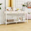 Console en bois avec 3 tiroirs et tablette de rangement-1835612562
