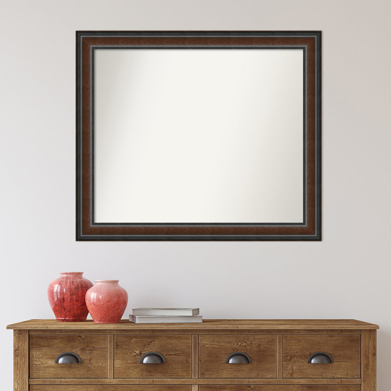 Halcott Solid Wood Rectangle Wall Mirror, 35" H x 30" W