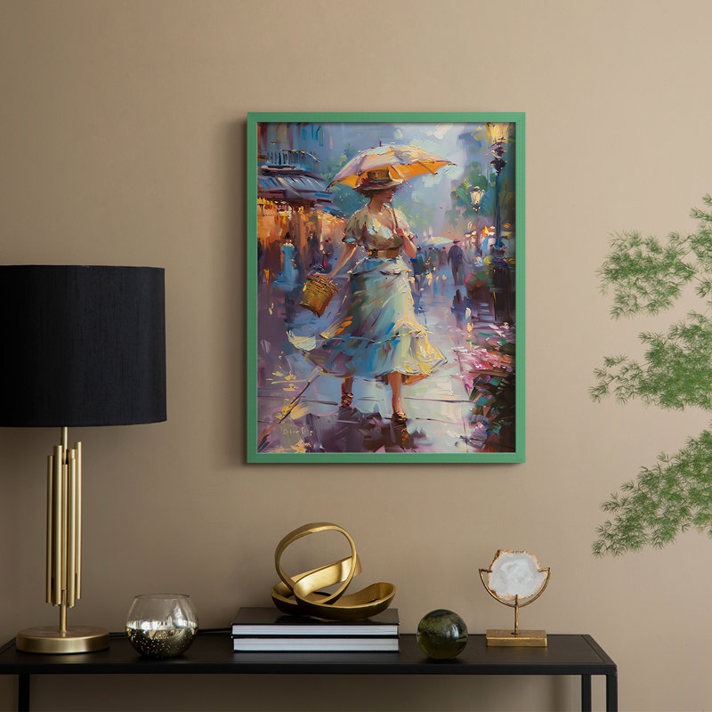 «WOMEN Series Dccxxxxx», reproduction encadrée - bois massif, Vert, H 21 po x l 17 po