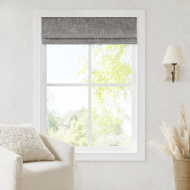 Rideau romain sans cordon occultant gris, rideaux et rideaux en polyester, 33 x 64 pouces, pour une maison moderne