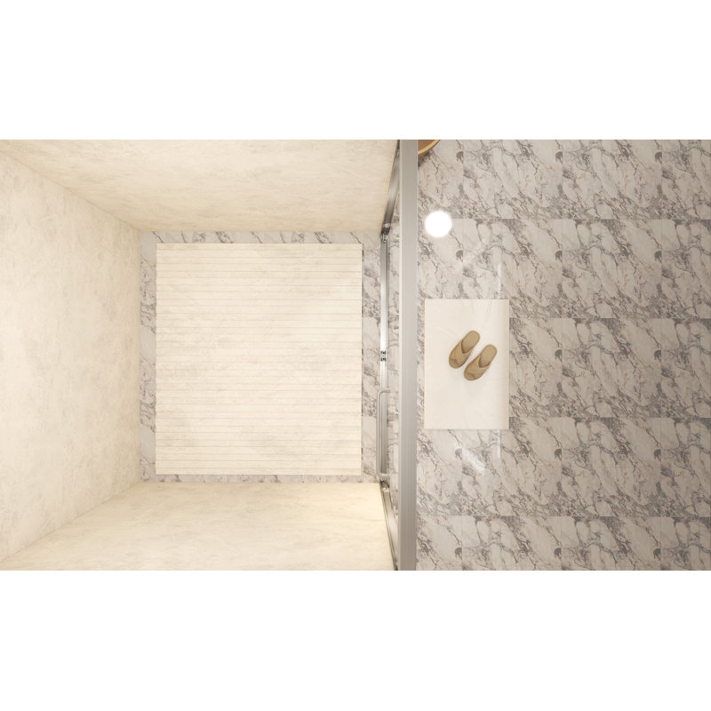 50-54 " X 72" Tempered Glass With Explosion Proof Film, Aluminum Frame Double Sliding Shower Door, "1/4 (6 Mm), Stainless Steel Handle,Brushed Nickel