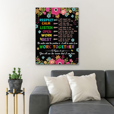 «Quotes for Teamwork», art textuel sur toile tendue