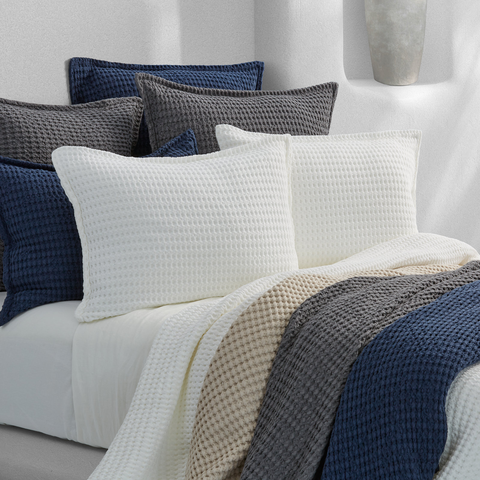 Pine Beach Coverlet, Full/Queen Coverlet, Stone