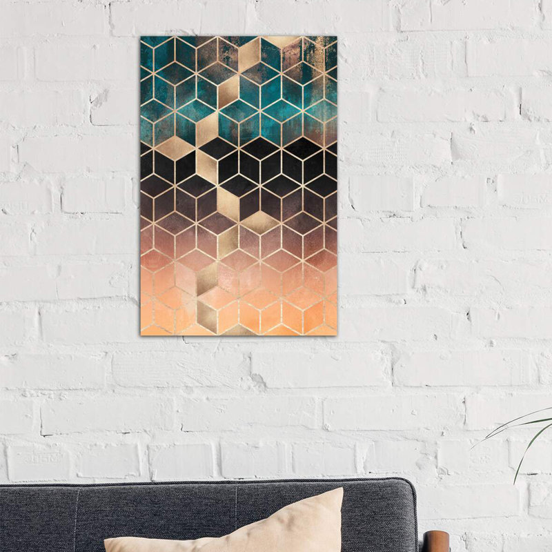 Ombre Dream Cubes, Rectangular by Elisabeth Fredriksson - Print on Canvas, 66.04 cm H x 45.72 cm W x 1.91 cm D, No Frame