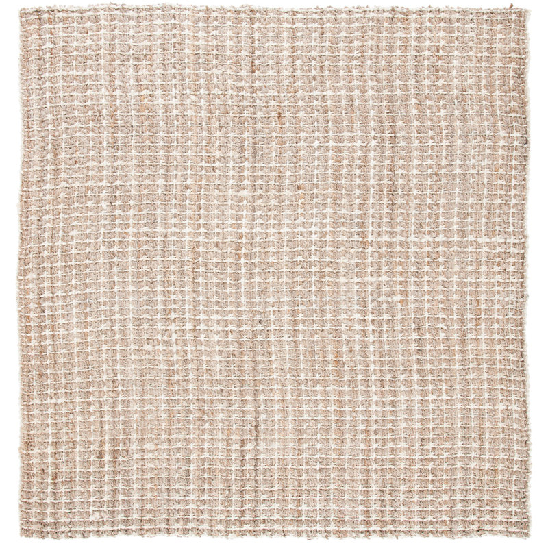 Carle Natural Fiber Hand Loomed Jute Abstract Rug, Square 7'