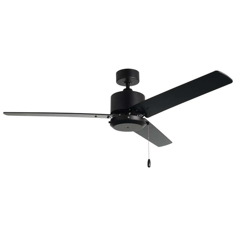 Aldea VII 52" 3-Blade Indoor/Outdoor Ceiling Fan, Matte Black