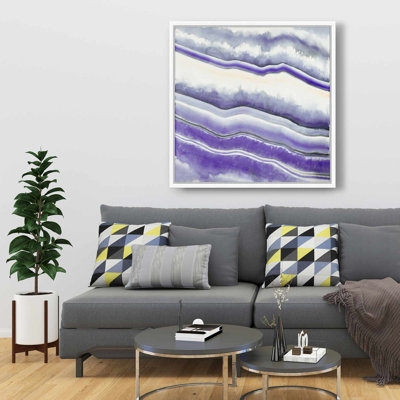 Mauve Geode - Minerals, toile abstraite encadrée, décoration intérieure