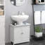 Meuble-lavabo de salle de bain 24 po pour lavabo sur piédestal - Blanc | Rangement élégant et fabriqué - 2 tablettes réglables incluses. Quincaillerie en acier inoxydable élégante.
