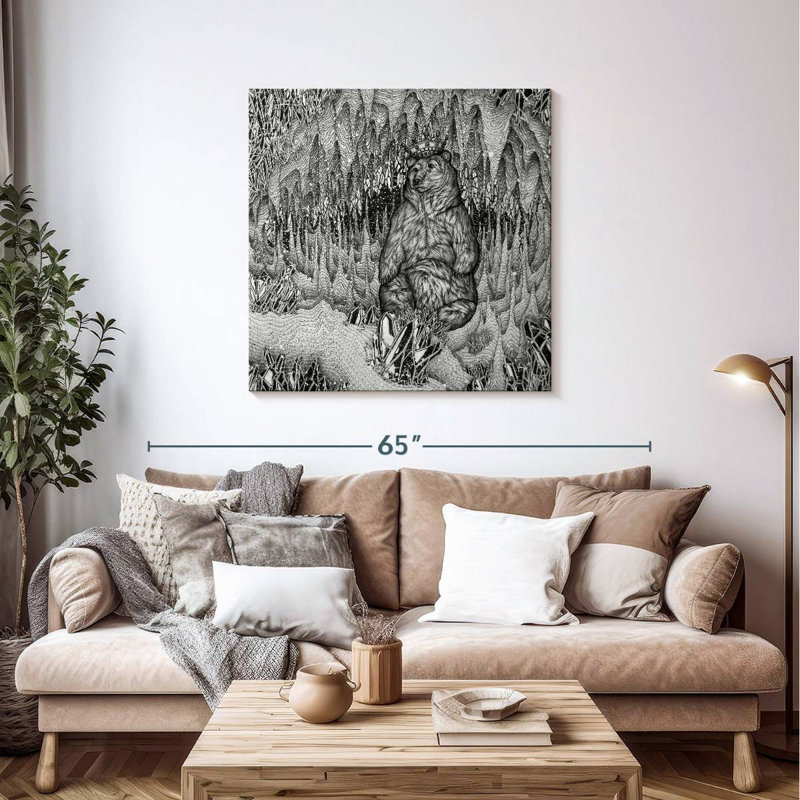 Brampt Cave Of The Bear King, 39" H x 39" W