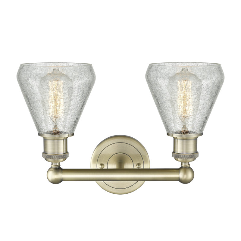 Éclairage pour meuble-lavabo à 2 lumières 15 pouces Petronille, Laiton antique
