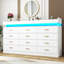 Commode 12 tiroirs l 70,08 po avec station de charge et bande lumineuse DEL-287352806