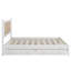 Grand lit plateforme en rotin avec 2 grands tiroirs et lit gigogne simple-543758936