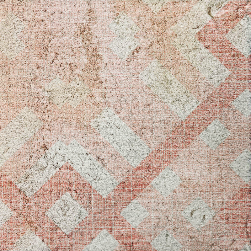 Tapis à poil long de qualité supérieure lavable à la machine ADS616, Salmon, 3' x 5'