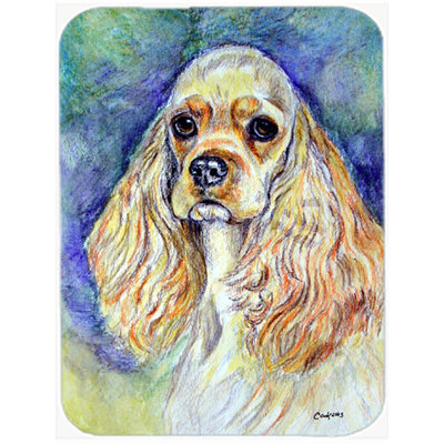 East Urban Home Blonde Cocker Spaniel Glass Cutting Board
