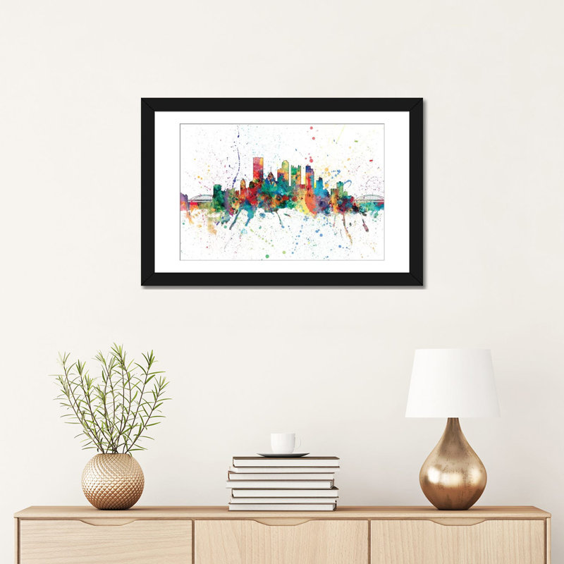 Série d’horizons en arc-ciel : pittsburgh, pennsylvanie, usa, reproduction d’art sur toile tendue, H 16 po x l 24 po x P 1 po