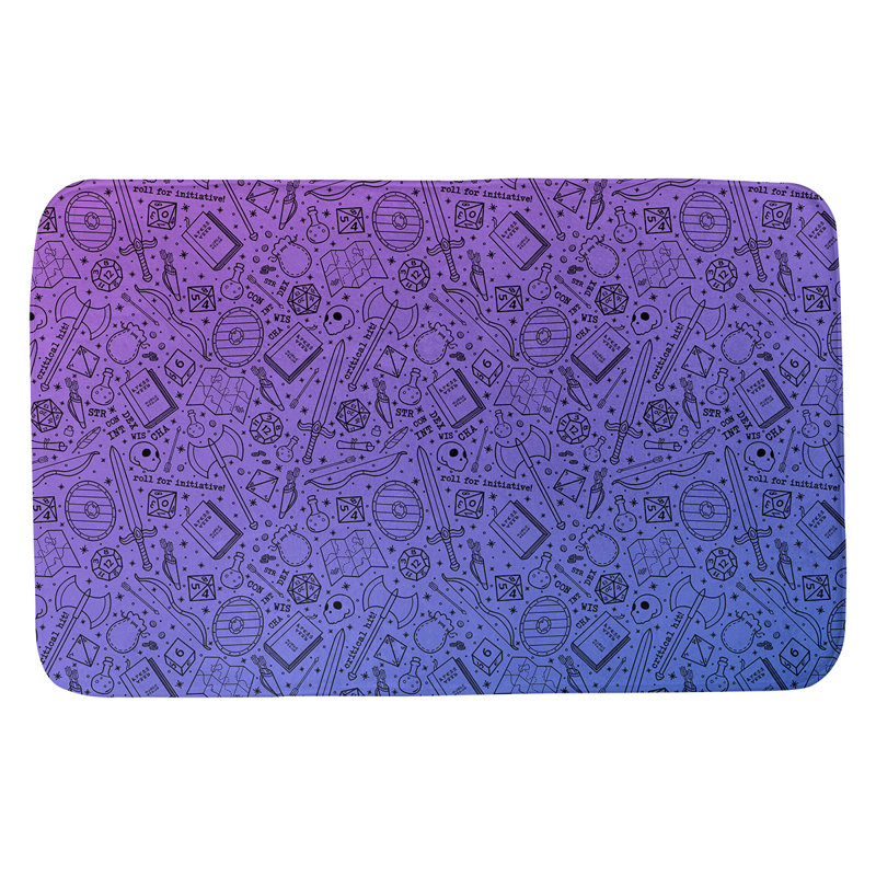 Tapis de bain katelyn elizabeth dégradé Avicia, l 21 po x L 34 po, Mauve / Bleu / Noir
